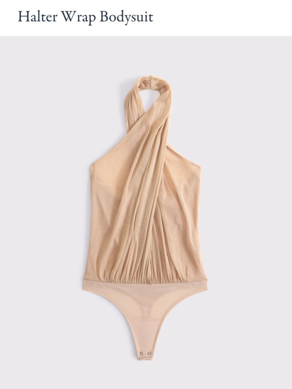 Abercrombie & Fitch Shimmery Gold Twist Halter Bodysuit